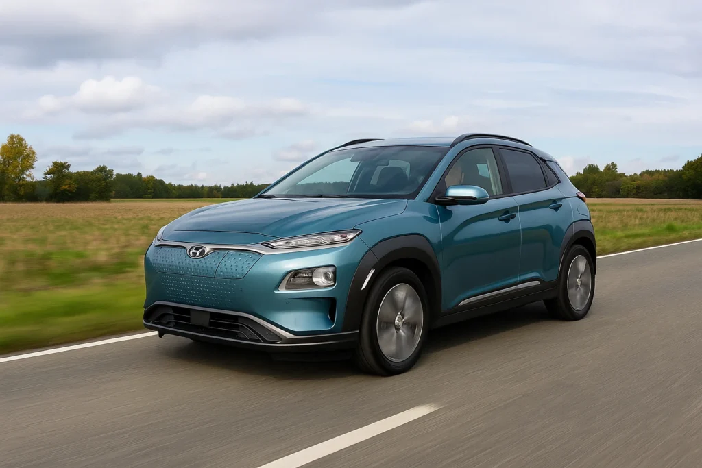 Hyundai Kona Elektro fährt auf Landstraße